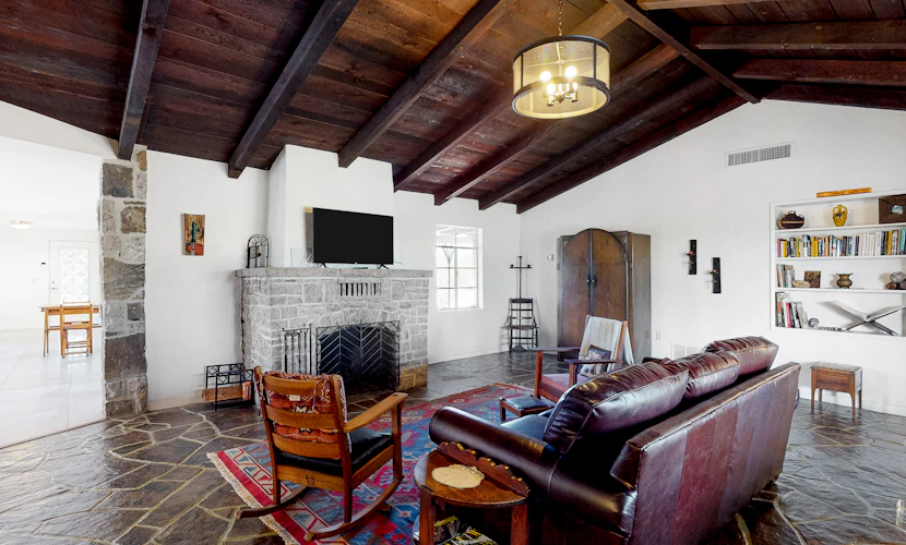 Secluded, dog-friendly home on 3.5-acres with mountain views & upper deck