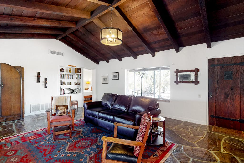 Secluded, dog-friendly home on 3.5-acres with mountain views & upper deck