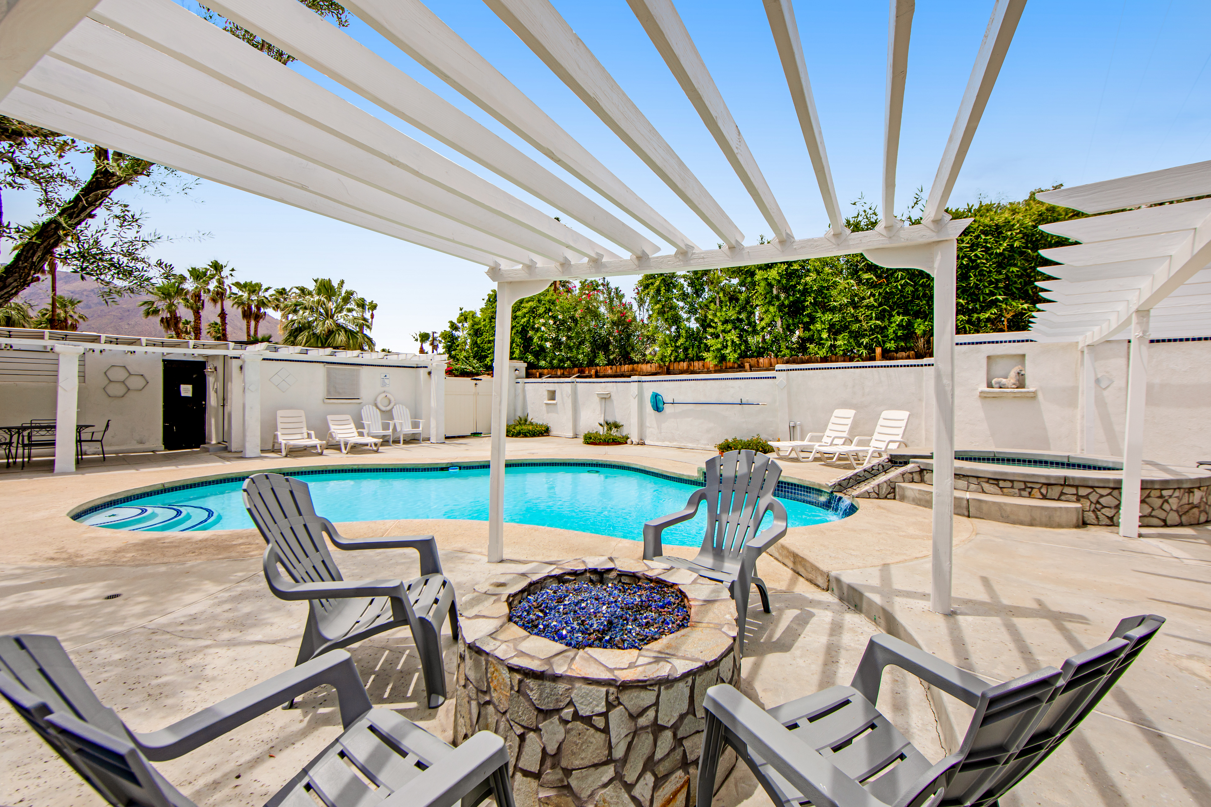 Appealing Racquet Club home with firepit, private pool & gas grill