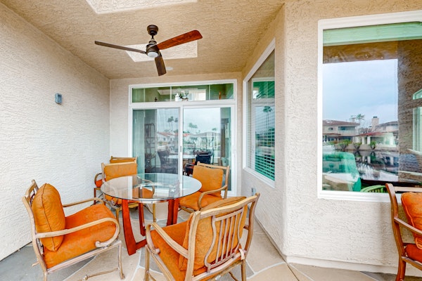 Lake view desert stay with pool, patio, grill, & smart TVs - snowbird-friendly