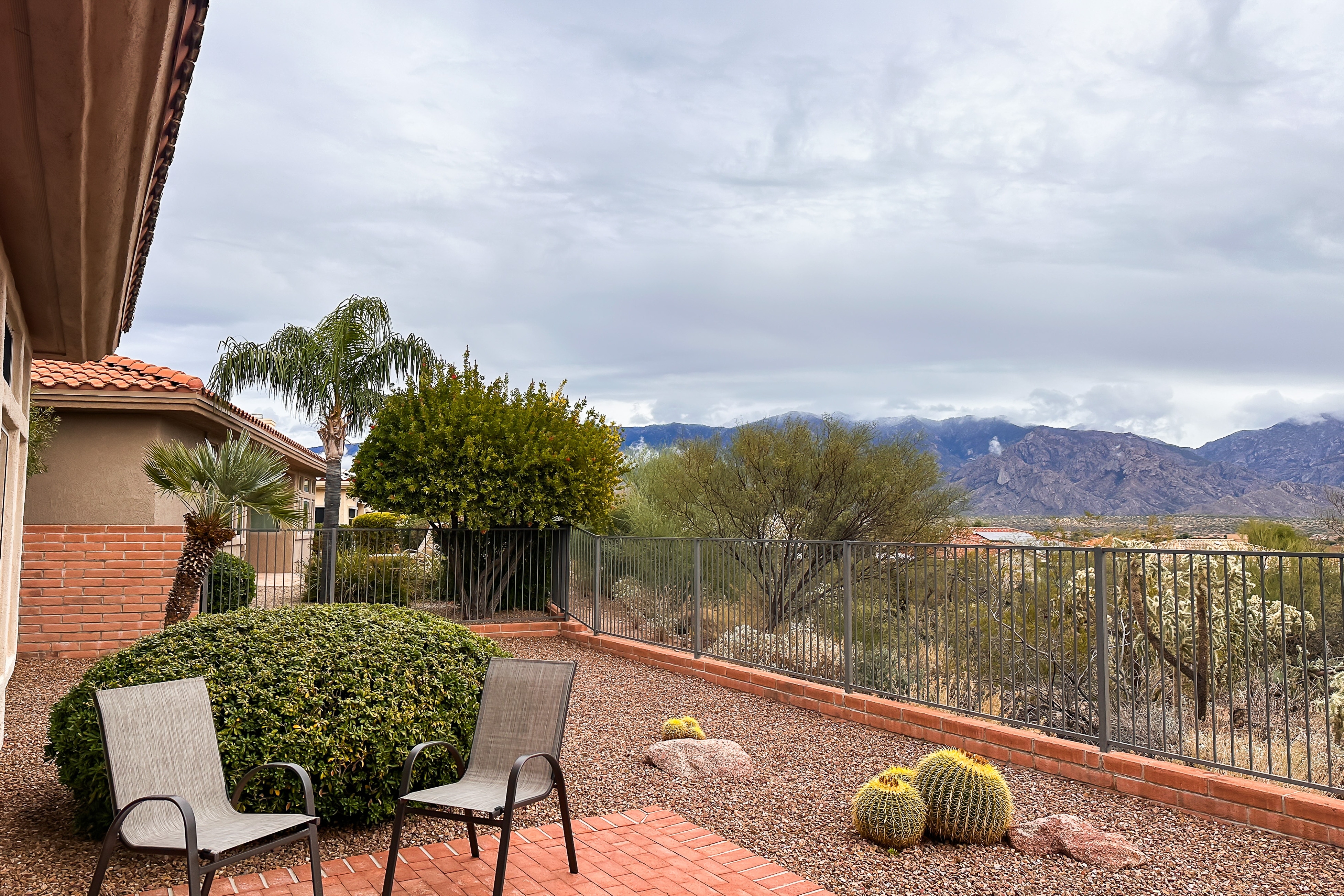 Mountain-view home with on-site pool/hot tub, private yard, patio