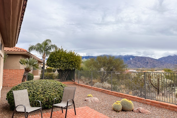 Mountain-view home with on-site pool/hot tub, private yard, patio