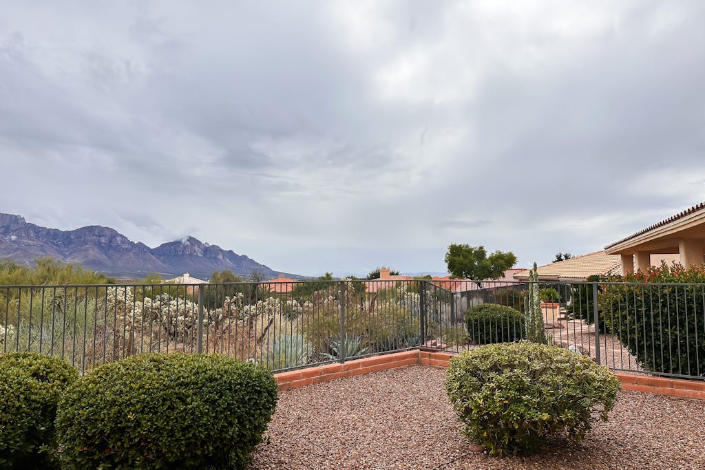 Mountain-view home with on-site pool/hot tub, private yard, patio