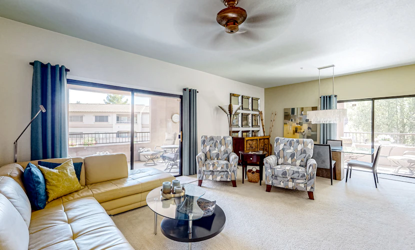 Second-floor condo with heated pool, hot tub, balcony, central AC & washer/dryer