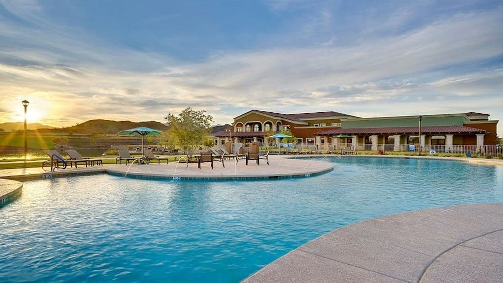 Modern 55+ home with community pool, clubhouse, gym, pickleball