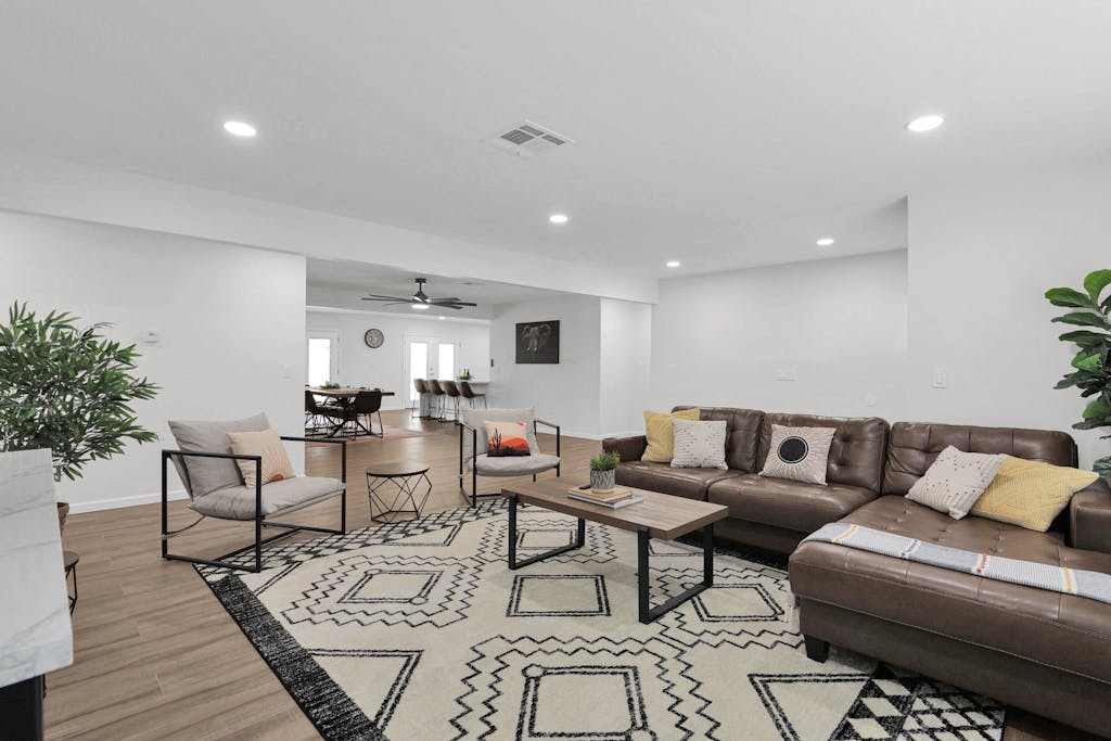 Newly renovated, this home offers a modern retreat with amenities