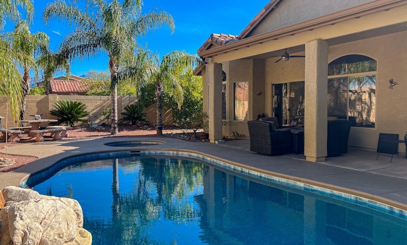 Classic, dog-friendly home with landscaped backyard, private pool & spa