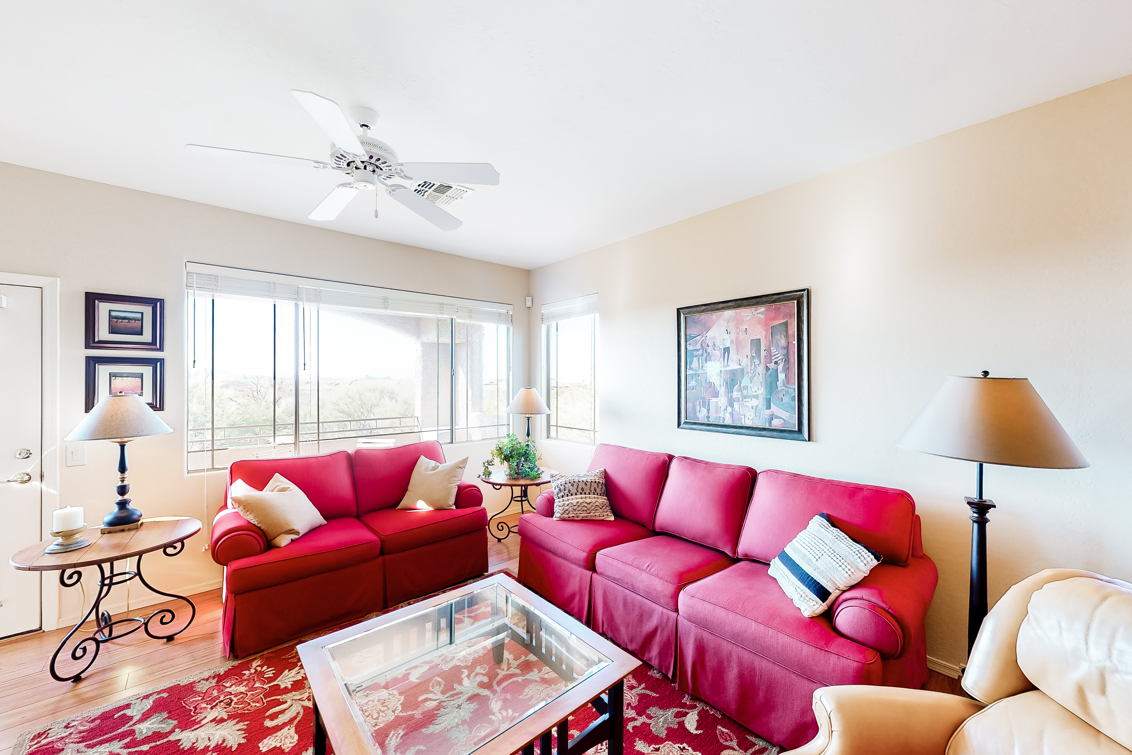 Serene mountain view condo with balcony, patio, washer/dryer, & board games