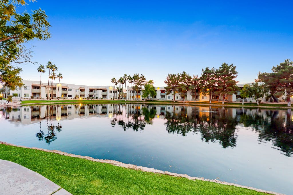 Ground-floor condo with on-site pool, pickleball, hot tub, gym & private balcony