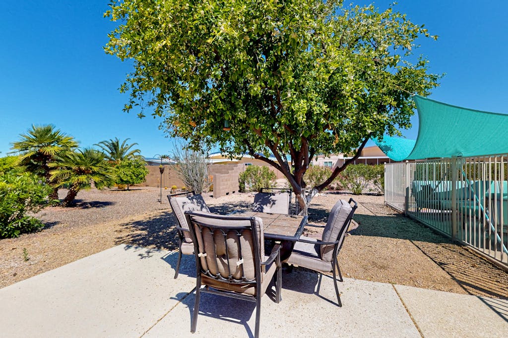 Dog-friendly home with private pool, yoga studio, fitness room & great patio