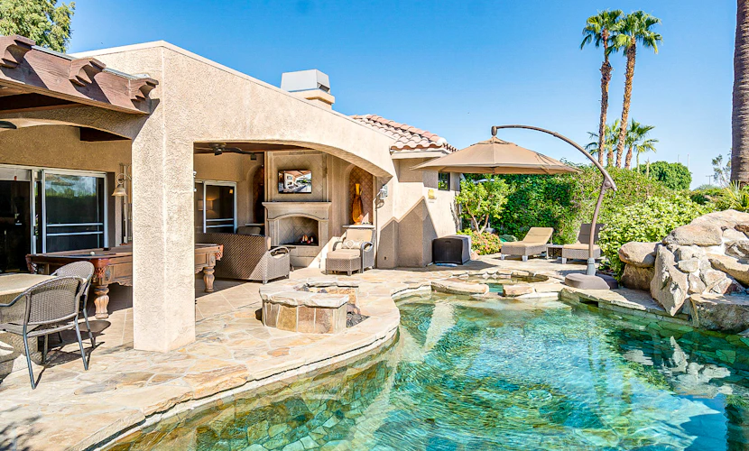 Luxe Retreat with Stunning Outdoor Living Area, Kitchen, Custom Pool, Firepit