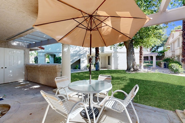 Sunny condo with a pool, hot tub, washer/dryer, central AC & patio