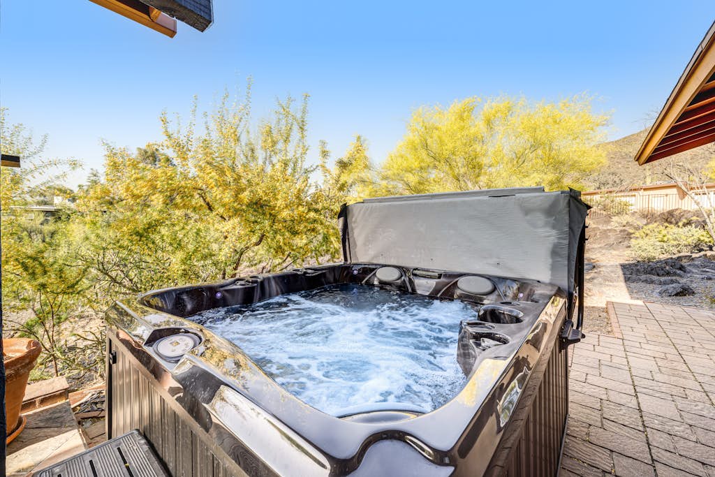 Dog-friendly, Cave Creek home with covered patio, hot tub & mountain views