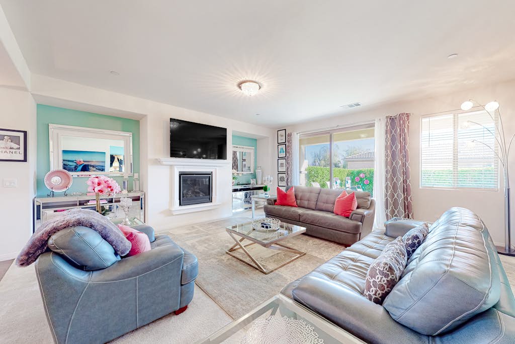 Unique mtn-view home with private heated pool, pool spa, patio, grill, & tennis