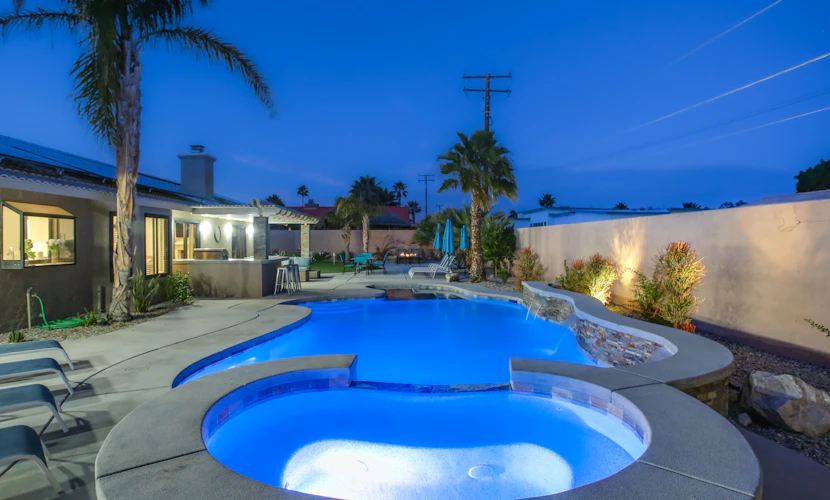 Dog-friendly desert gem w/private pool, putting green, firepit, & more