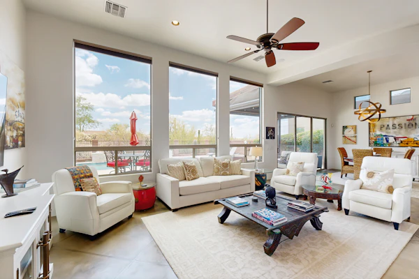 Beautiful contemporary home with gorgeous views, private pool, & gas grill