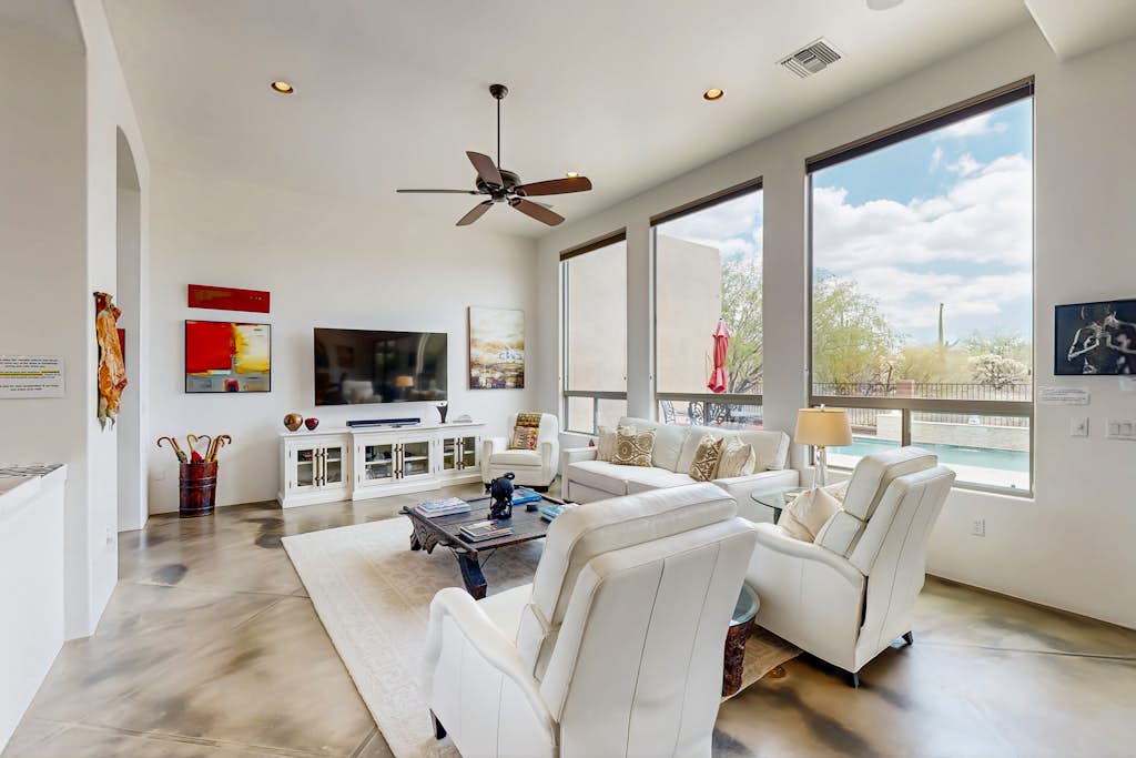 Beautiful contemporary home with gorgeous views, private pool, & gas grill