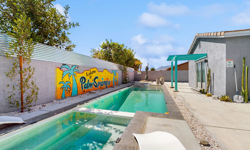 Luxe Palm Springs home with pool, covered outdoor kitchen, & mtn views, dogs OK
