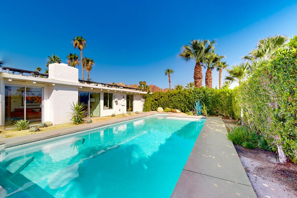 Remodeled midcentury charmer with private salt water pool spa and mountain views