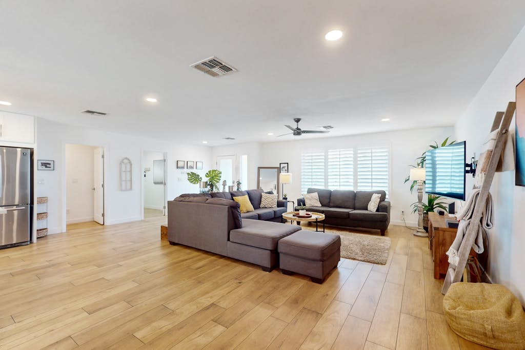 Designer getaway with private pool, firepit, walled yard & RV parking