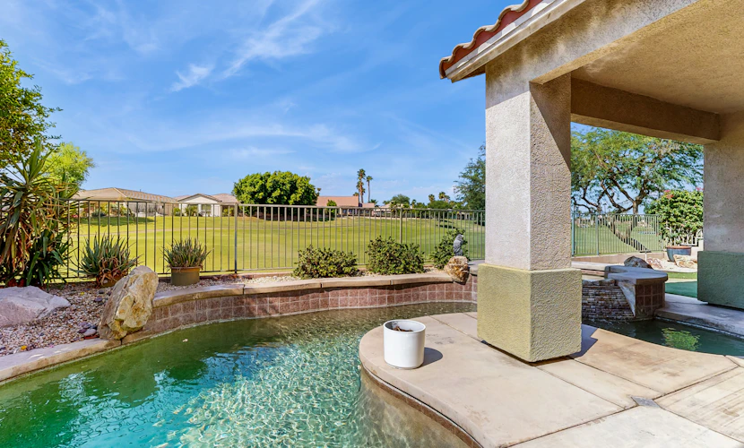 Dog-friendly golf course home w/ mountain views, pool, grill, spa, & AC