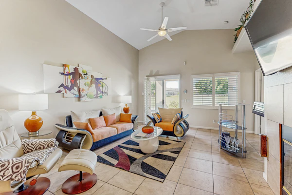 Dog-friendly golf course home w/ mountain views, pool, grill, spa, & AC