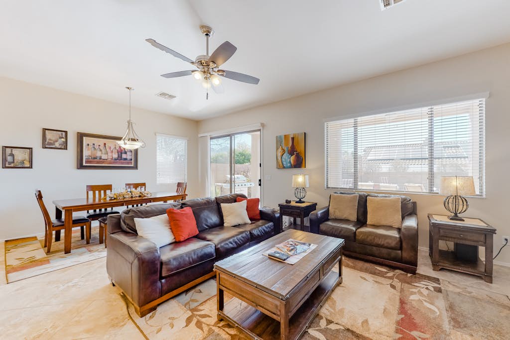 Contemporary & comfortable home with a pool, WiFi, washer/dryer & central air-conditioning