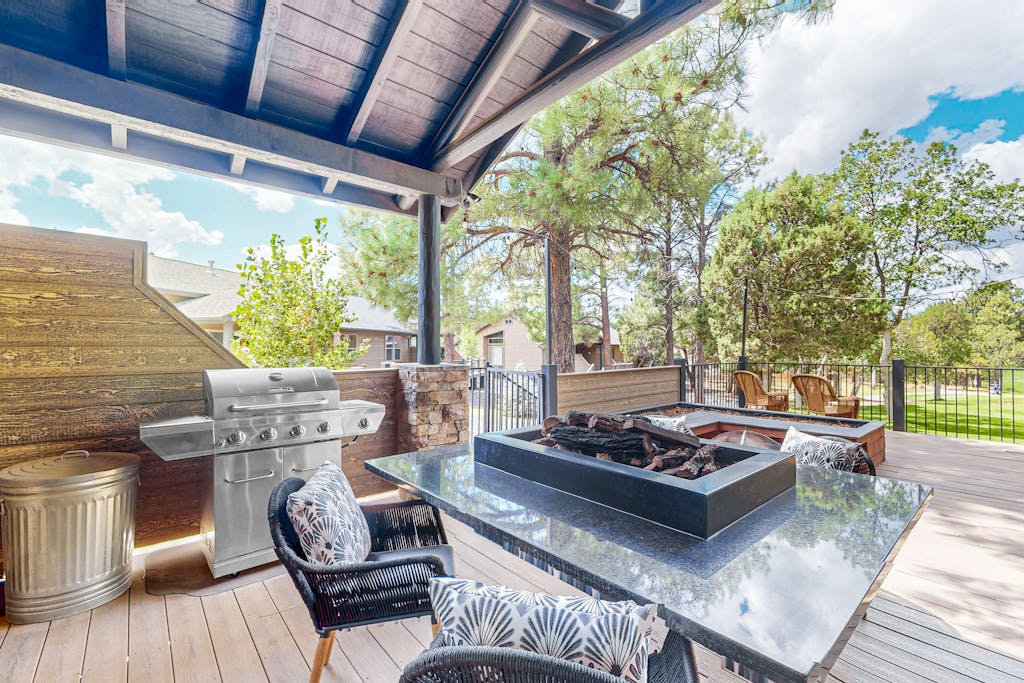 Luxury home on the fairway with deck, fire pit, bbq grill