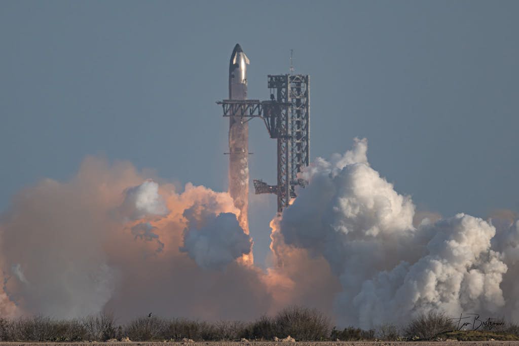 View of Space X from Waterfront one bedroom (629)