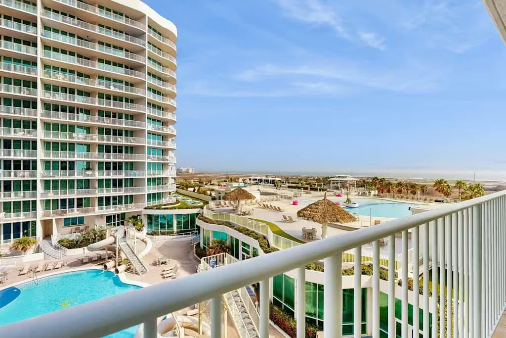 Waterside resort with lazy river, marina, pools and internet