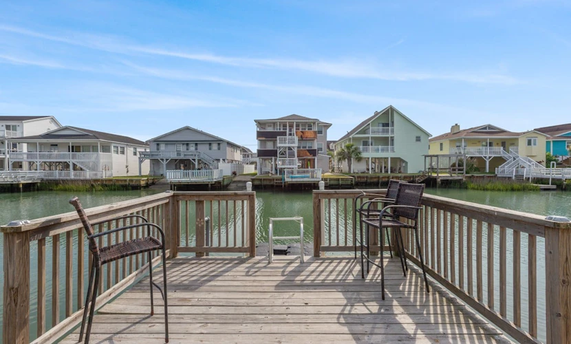 Pet Friendly 3 Bedroom Inlet Front Beach Home for 12! Oversized Deck and Dock! Blushing Mermaid