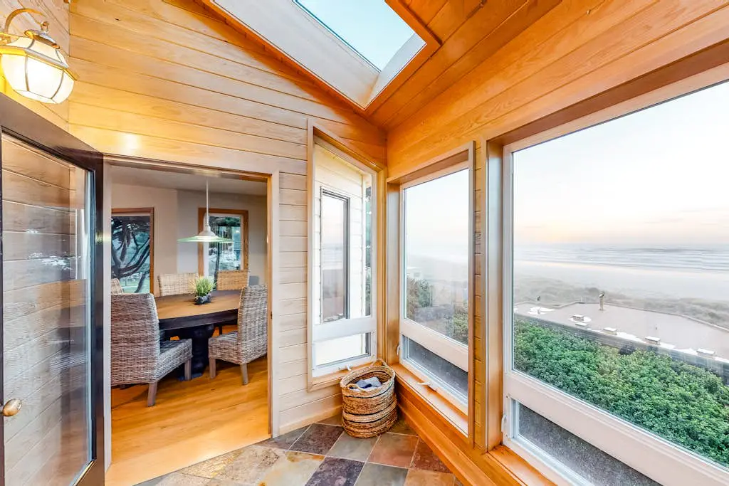 Dog-friendly home with ocean views, high-speed WiFi, and wood-burning fireplace