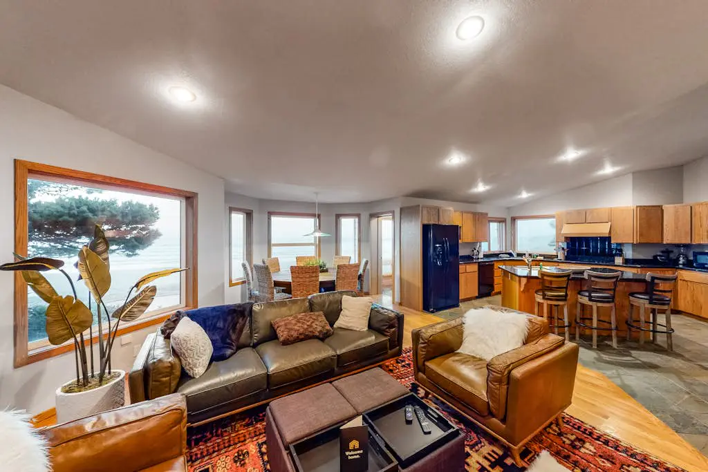 Dog-friendly home with ocean views, high-speed WiFi, and wood-burning fireplace