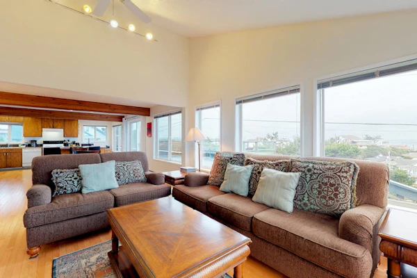 Oceanview Home with Beautiful Deck & Private Playground - Blocks to the Beach