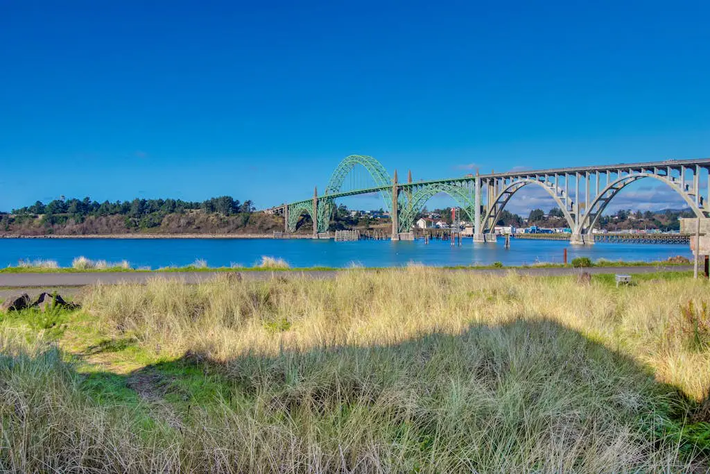 Walk to Oregon Coast Aquarium from this modern, dog-friendly, oceanview home