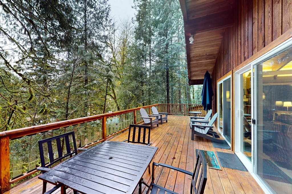Secluded dog-friendly cabin with two fireplaces, washer&dryer, deck & firepit