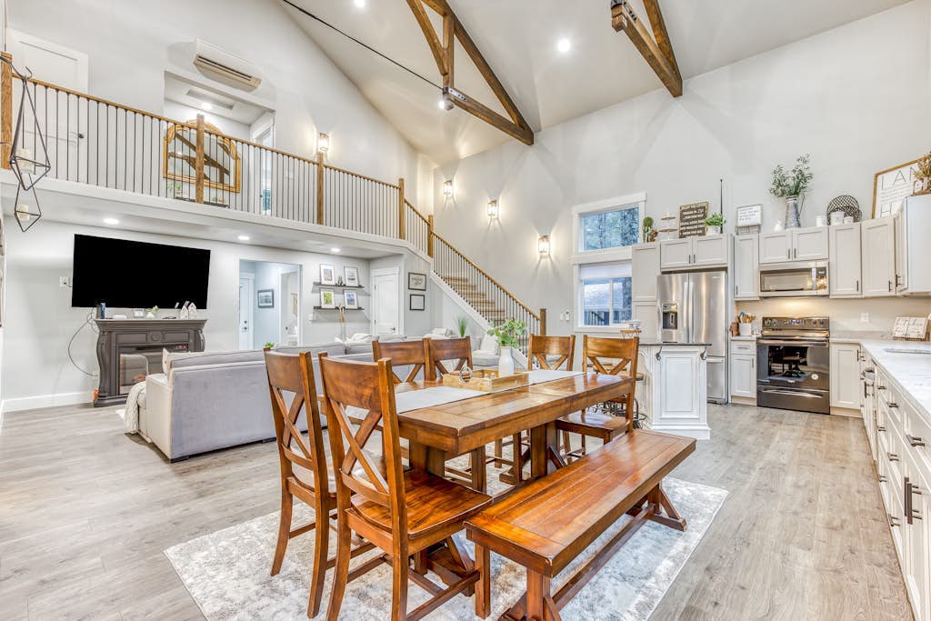 Inviting home with fireplace, sauna, full kitchen, & W/D