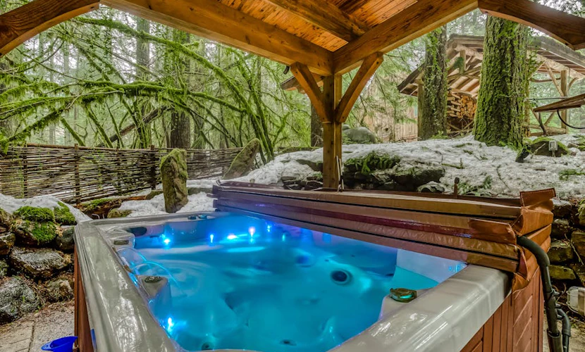 Luxe compound with private sauna, hot tub, rec house & fireplace