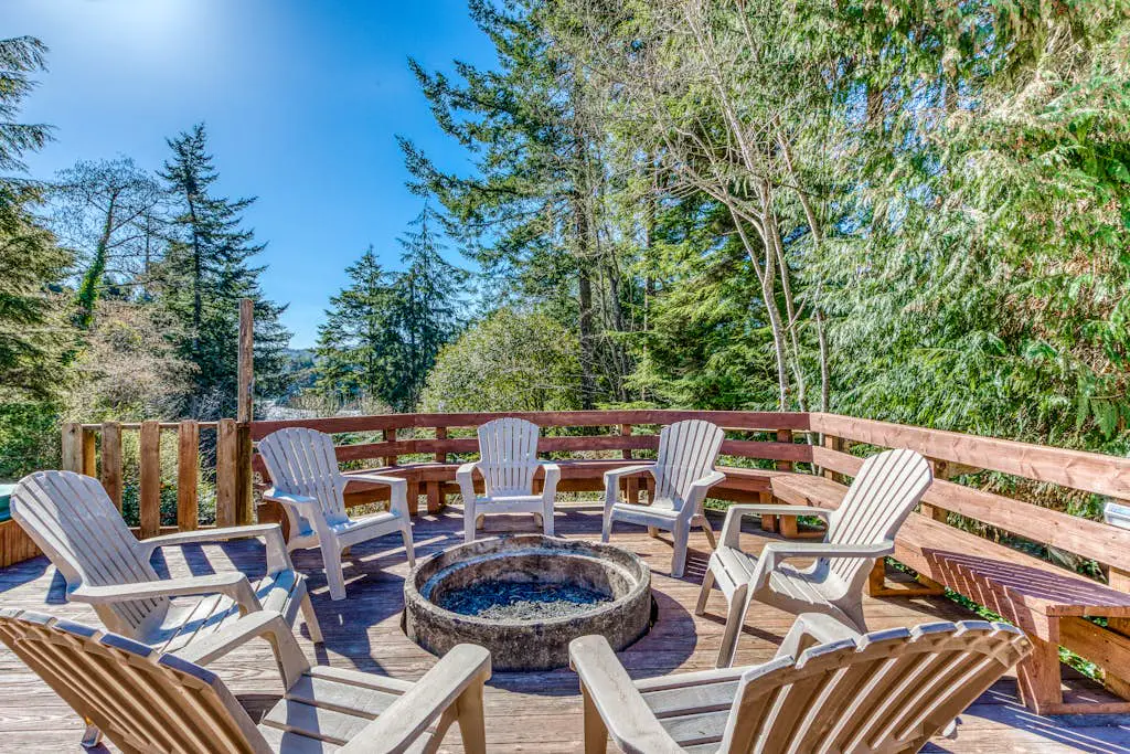 Delightful home near the beach with private deck, firepit