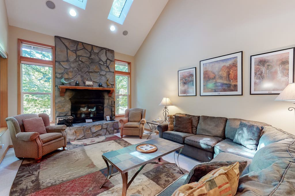 Golf-course-front home with hot tub & pool - easy ski & golf access