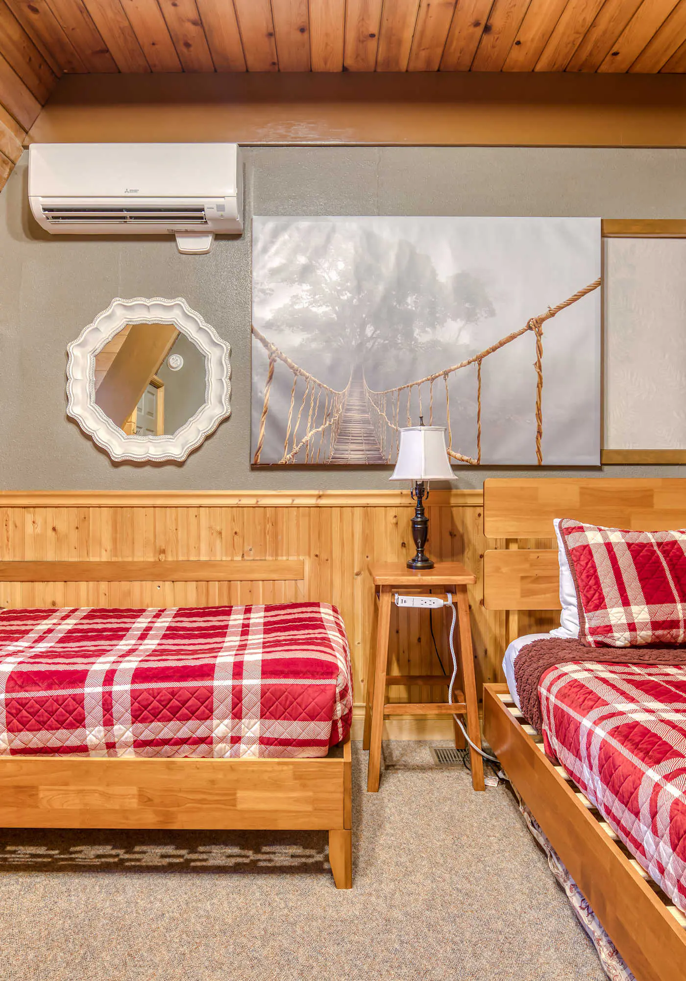 Dog-friendly, A-frame cabin with private hot tub - tranquil setting near skiing