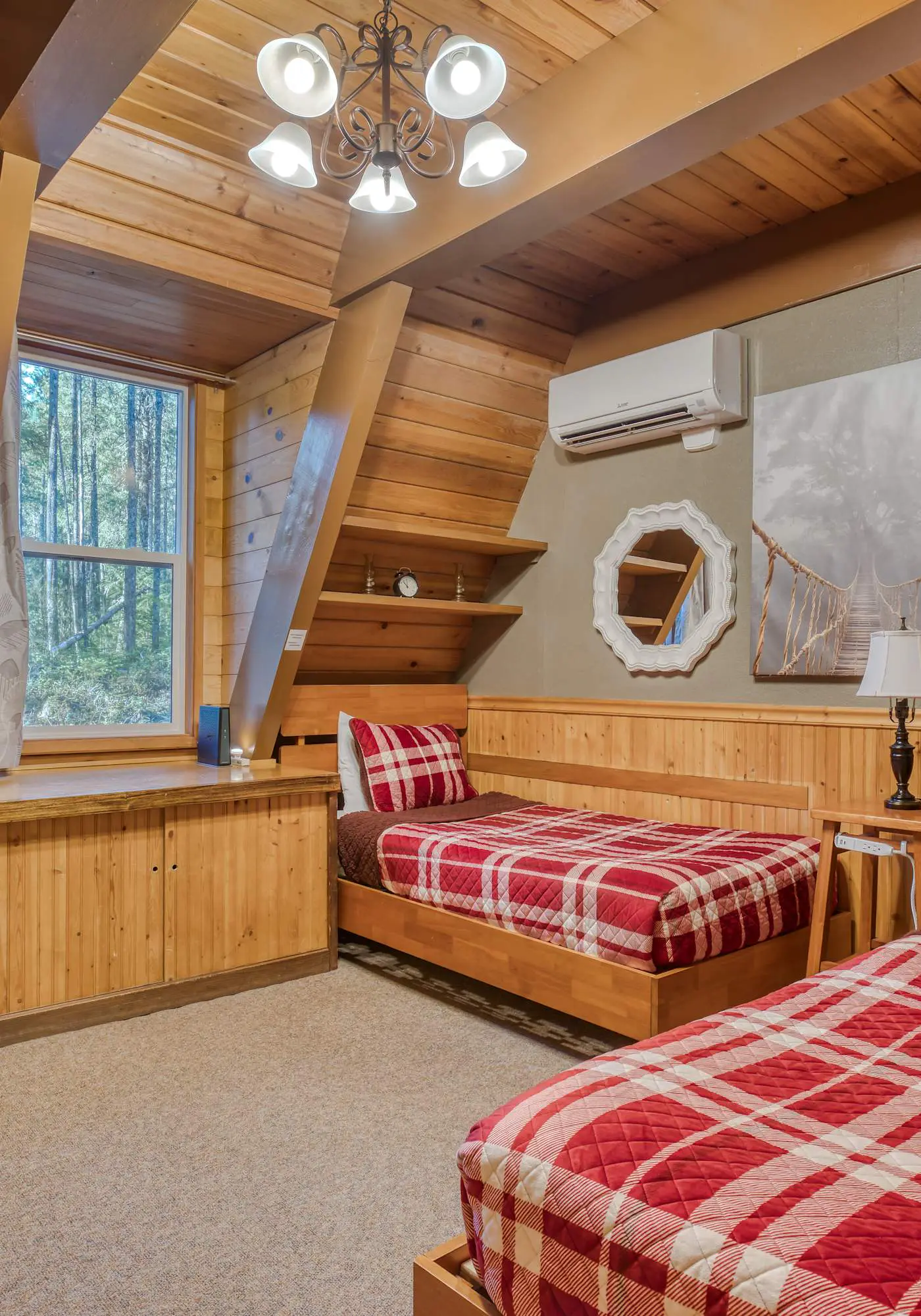 Dog-friendly, A-frame cabin with private hot tub - tranquil setting near skiing