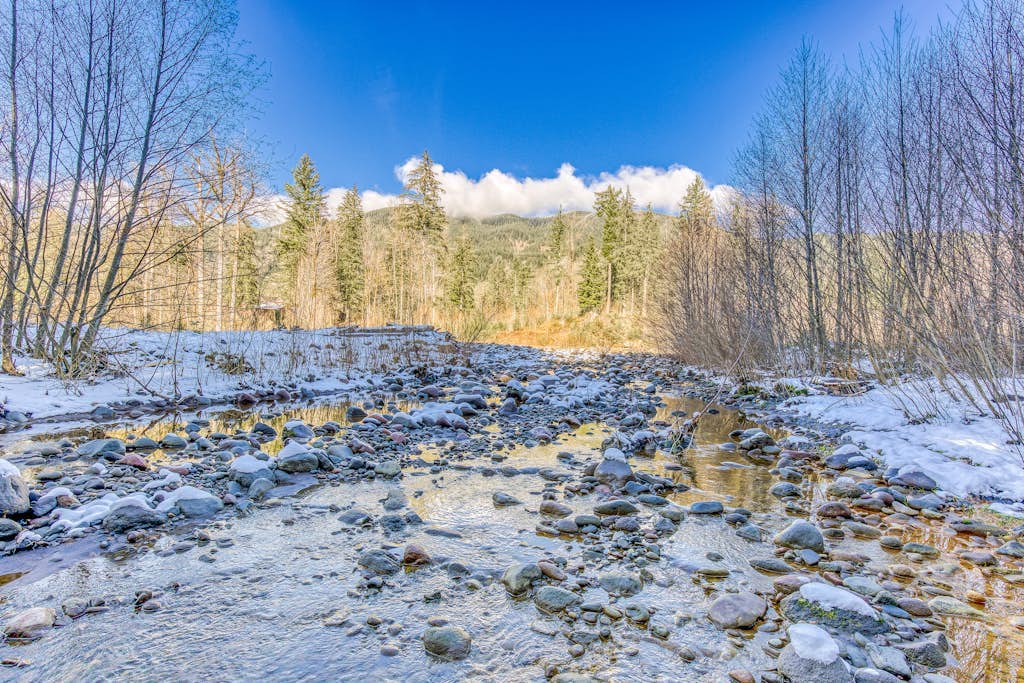 Quiet, riverfront cabin with private hot tub & scenic location