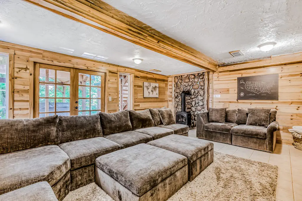 Dog-friendly creekside home with entertainment barn, private hot tub & firepit
