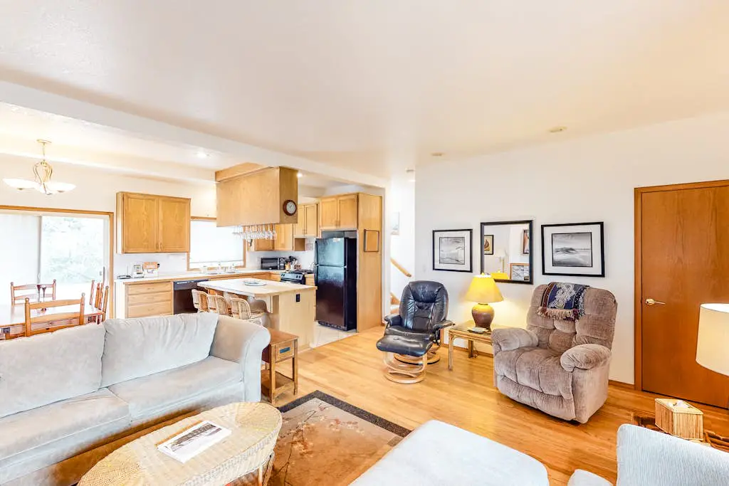 Dog-friendly home by the beach w/ partial ocean views, free WiFi, & a fireplace