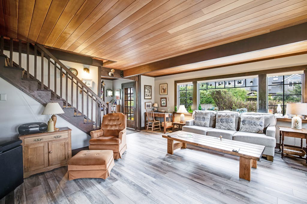 Dog-friendly, oceanfront home just a stroll from the beach and shopping & dining