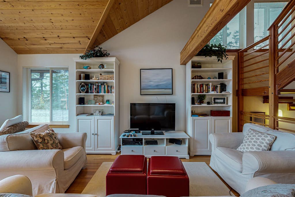 Spacious 3-story home near the beach with water views, grill, deck, & firepit