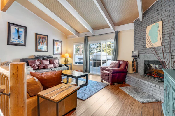Dog-friendly mountain getaway near skiing & lake w/water views & private balcony