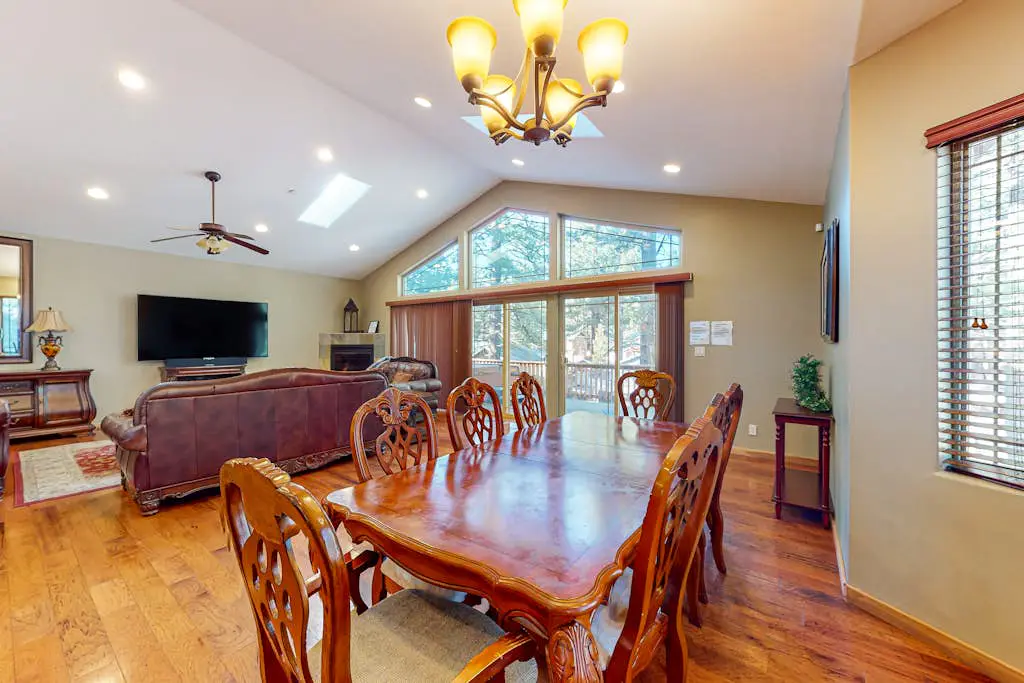 Dog-friendly home near lake with hot tub, pool table, fireplace, & W&D