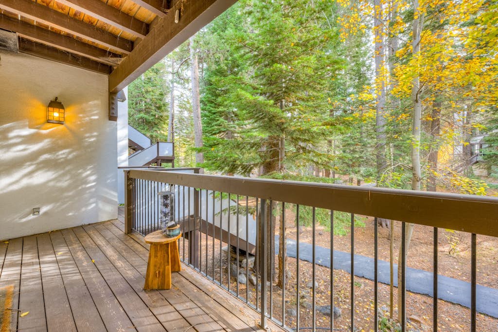 Olympic Valley condo with pool, hot tub, tennis, fireplace, & private balcony